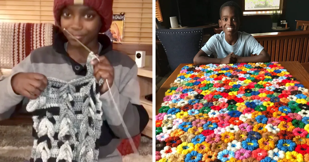 Este niño de 11 años aprendió a hacer ganchillo a los 5 años, y ahora le llaman prodigio