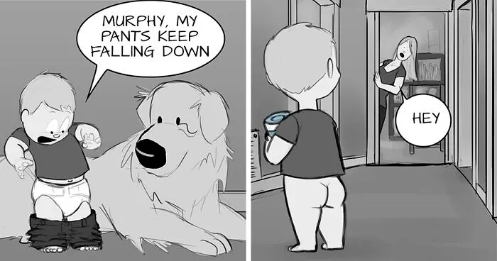 Father Illustrates The Friendship Between His Baby And Their Dog (30 New Comics)