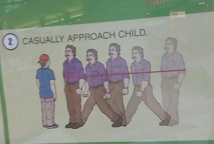 "Acércate a un niño de forma casual"