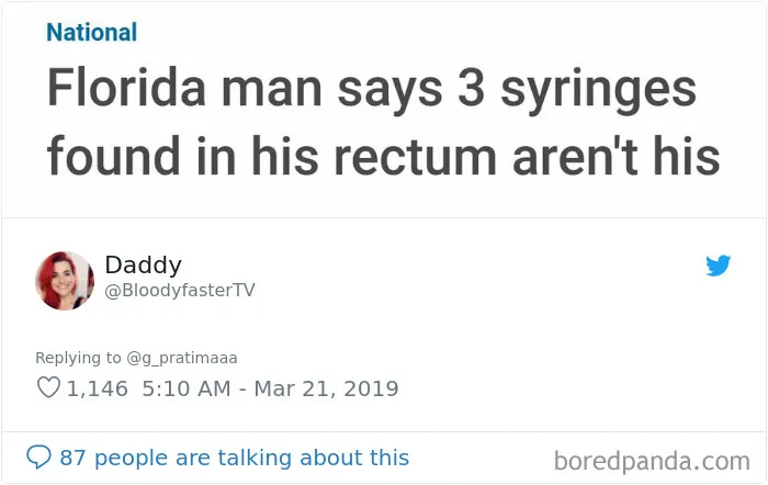 Someone Challenges People To Google 'Florida Man' Plus Their Birthday, Here Are 30 Hilarious Responses