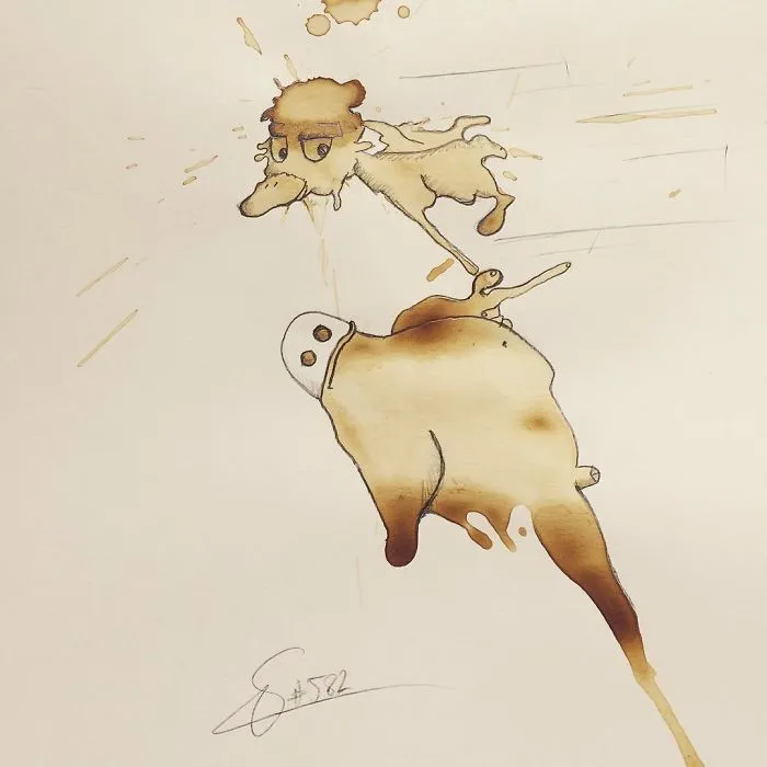 Artist Imagines Spilled Coffee As Monsters (New Pics)