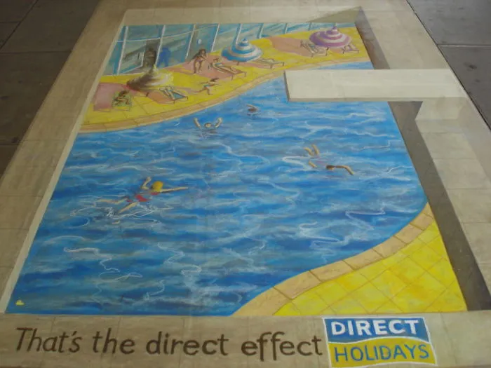 3D Chalk Art At Kings Cross Station