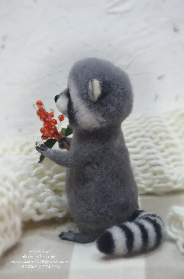 Raccoon Felting Енот Из Шерсти Валяние