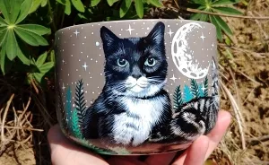 I Hand Paint Your Beloved Pets Into Magical Nature Scenes On Mugs