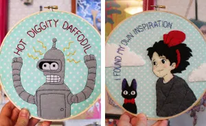 I'm Addicted To Making Embroidery Hoops Of Popular Animated Characters