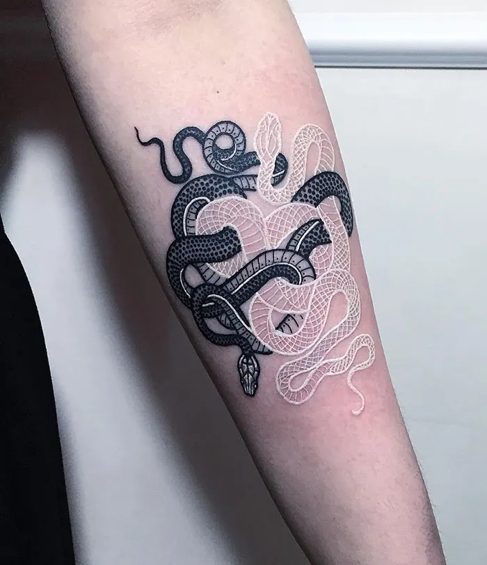 30 White Tattoo Designs That Look Like Magic Runes