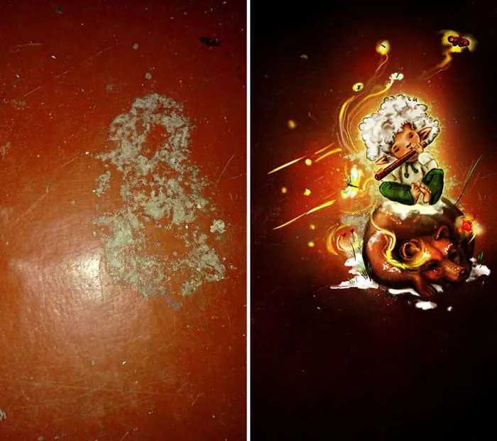 Artist Paints Creatures She Sees Around Her Due To Pareidolia (34 Pics)