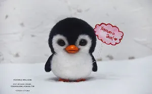 Cute Penguin Felting Пингвин Из Шерсти Валяный Сухое Валяние