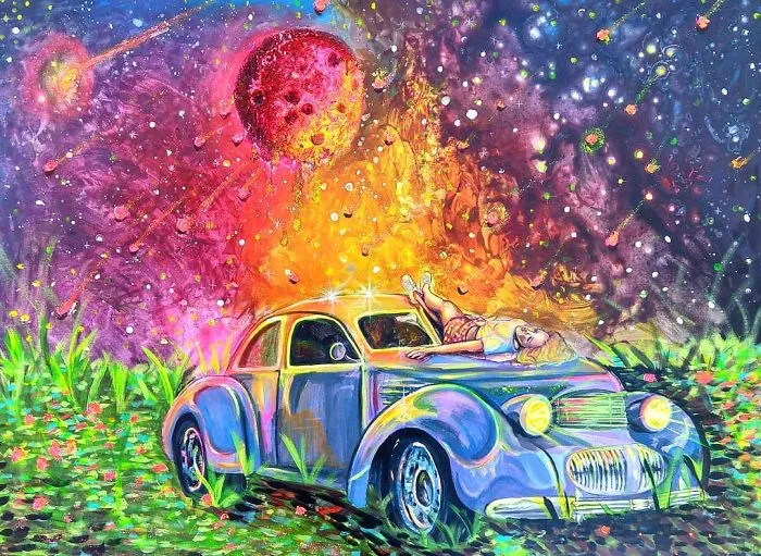 Artist Paints Psychedelic Happiness