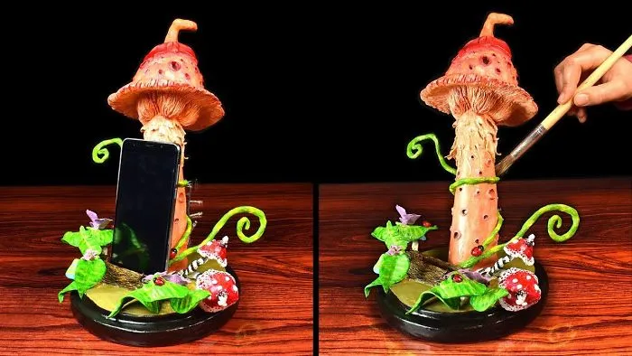 I Build Mushroom Phone Holder Light Using Trash