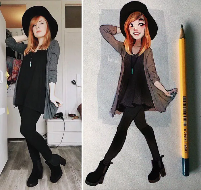 This Dutch Artist Turns Herself And Other People Into Adorable Cartoon Illustrations (30 Pics)