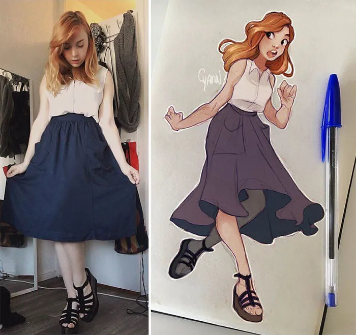 This Dutch Artist Turns Herself And Other People Into Adorable Cartoon Illustrations (30 Pics)
