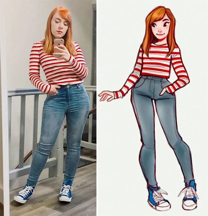 This Dutch Artist Turns Herself And Other People Into Adorable Cartoon Illustrations (30 Pics)