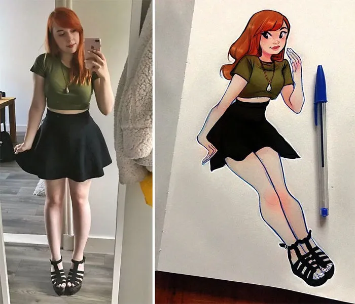 This Dutch Artist Turns Herself And Other People Into Adorable Cartoon Illustrations (30 Pics)