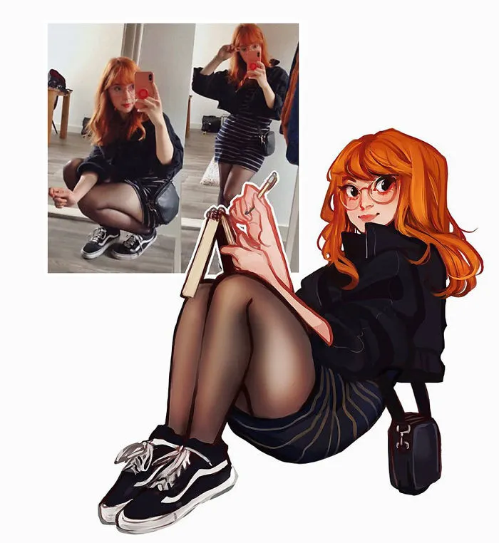 This Dutch Artist Turns Herself And Other People Into Adorable Cartoon Illustrations (30 Pics)