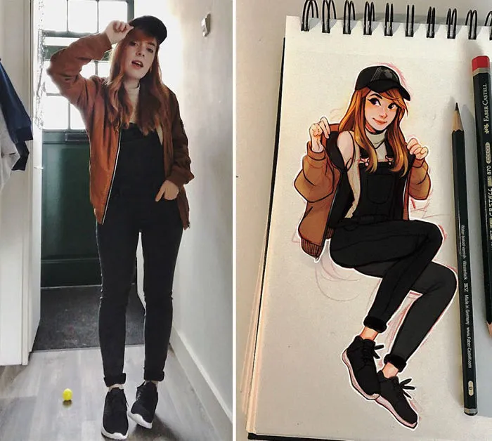 This Dutch Artist Turns Herself And Other People Into Adorable Cartoon Illustrations (30 Pics)
