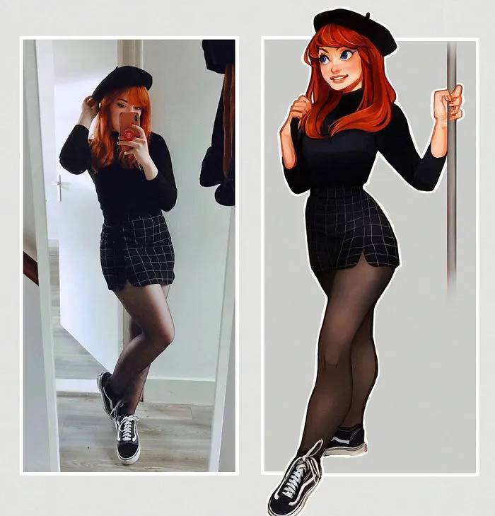 This Dutch Artist Turns Herself And Other People Into Adorable Cartoon Illustrations (30 Pics)