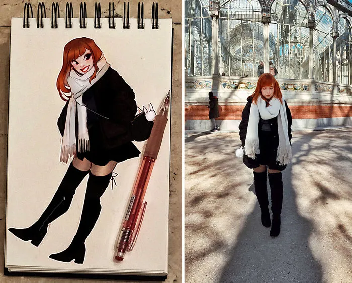 This Dutch Artist Turns Herself And Other People Into Adorable Cartoon Illustrations (30 Pics)