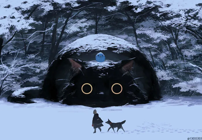 Japanese Illustrator Imagines A World Where Humans Live Among Giant Animals (30 Pics)