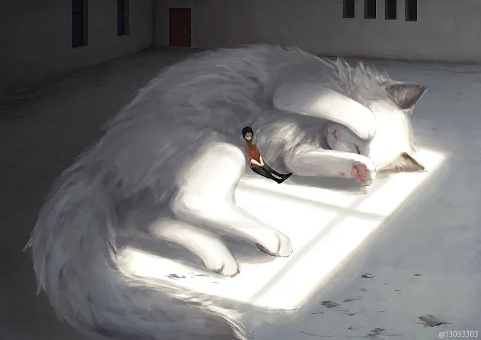 Este artista imagina un mundo en el que los humanos viven entre animales gigantes (30 imágenes)