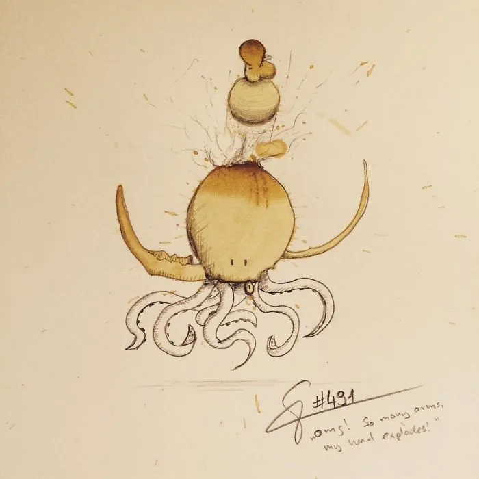Artist Imagines Spilled Coffee As Monsters (New Pics)