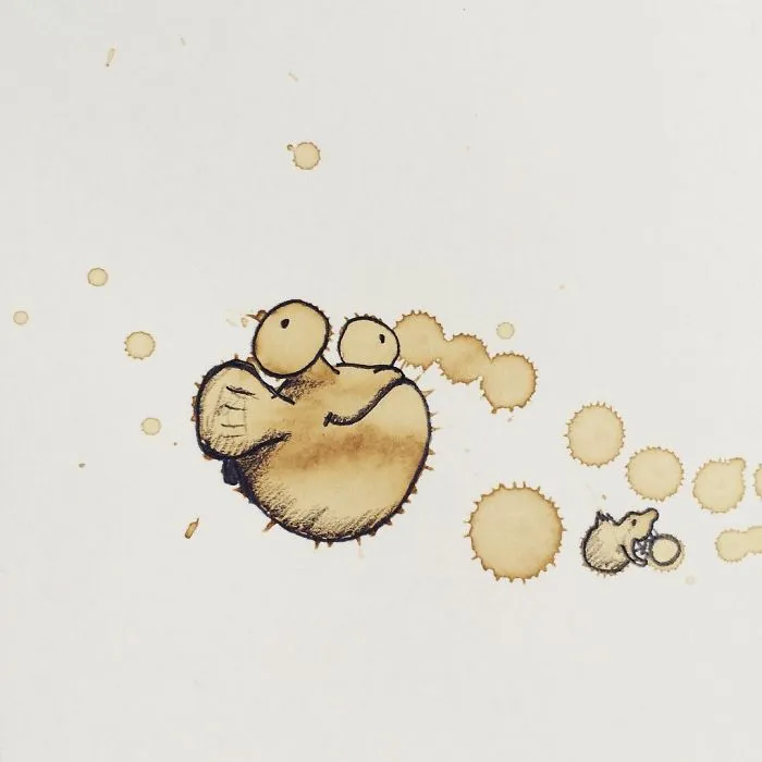 Artist Imagines Spilled Coffee As Monsters (New Pics)