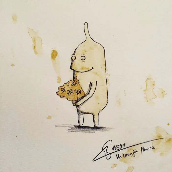 Artist Imagines Spilled Coffee As Monsters (New Pics)