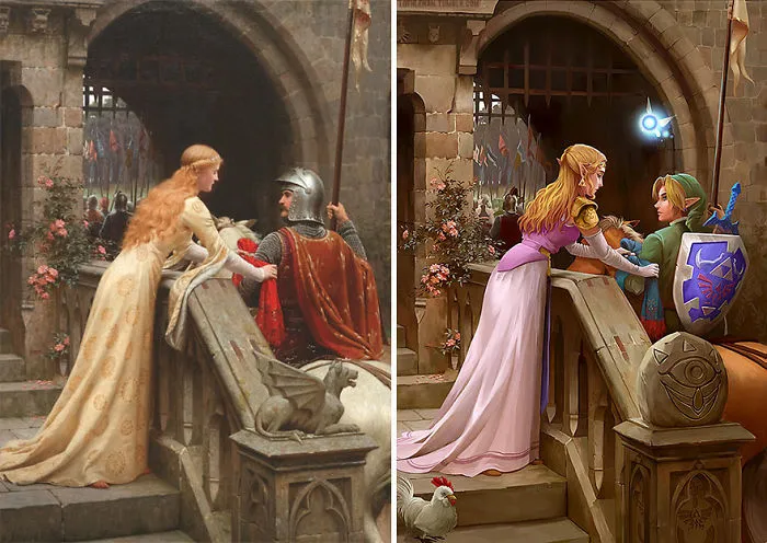 God Speed (Edmund Leighton) As Princess Zelda And Link
