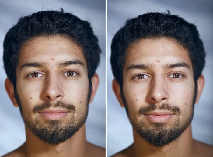 Este fotógrafo retrata a personas con y sin ropa, y pide a la audiencia que adivinen por sus caras en cuáles están desnudos