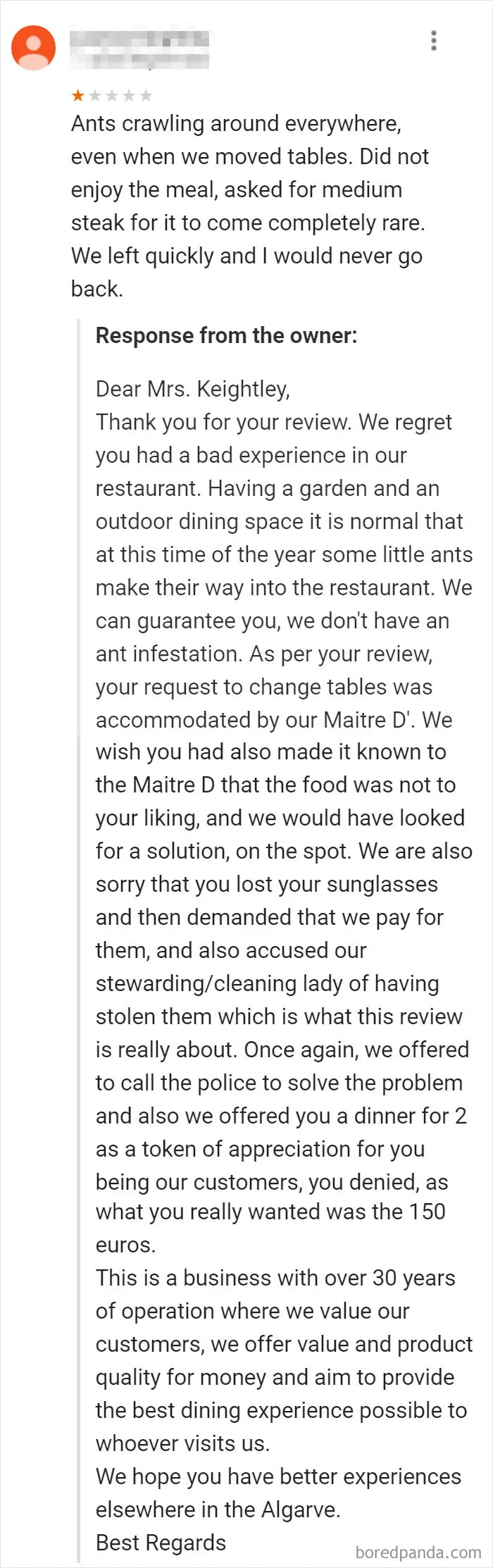 30 Of The Funniest Restaurant Comebacks To Bad Reviews