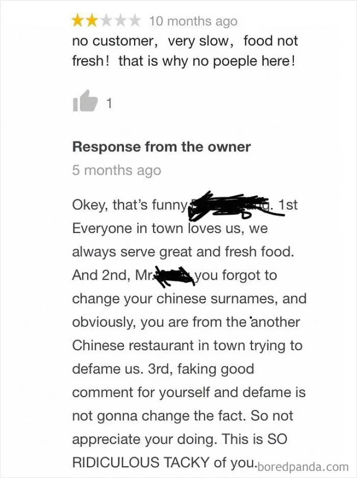 30 Of The Funniest Restaurant Comebacks To Bad Reviews
