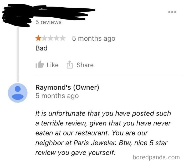 30 Of The Funniest Restaurant Comebacks To Bad Reviews
