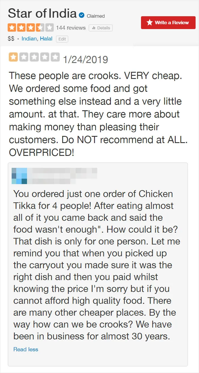 30 Of The Funniest Restaurant Comebacks To Bad Reviews