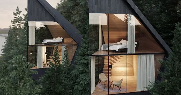 Architect Designs Sustainable Futuristic Tree Houses In Italian Forest