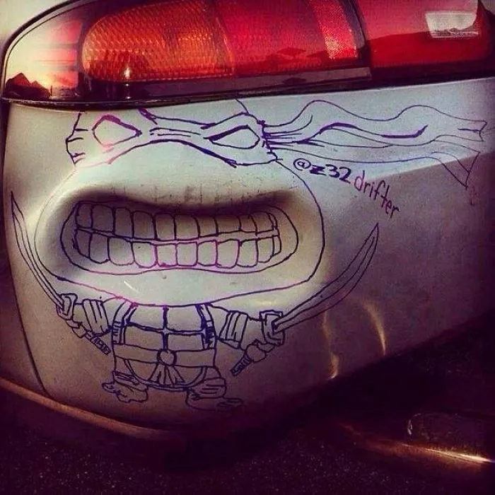 My Ninja Turtles Drawing On A Bumper Dent