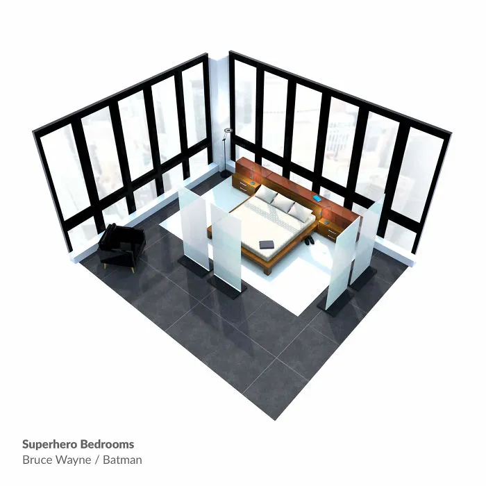 6 Superhero Bedrooms Illustrated From Movie Footage