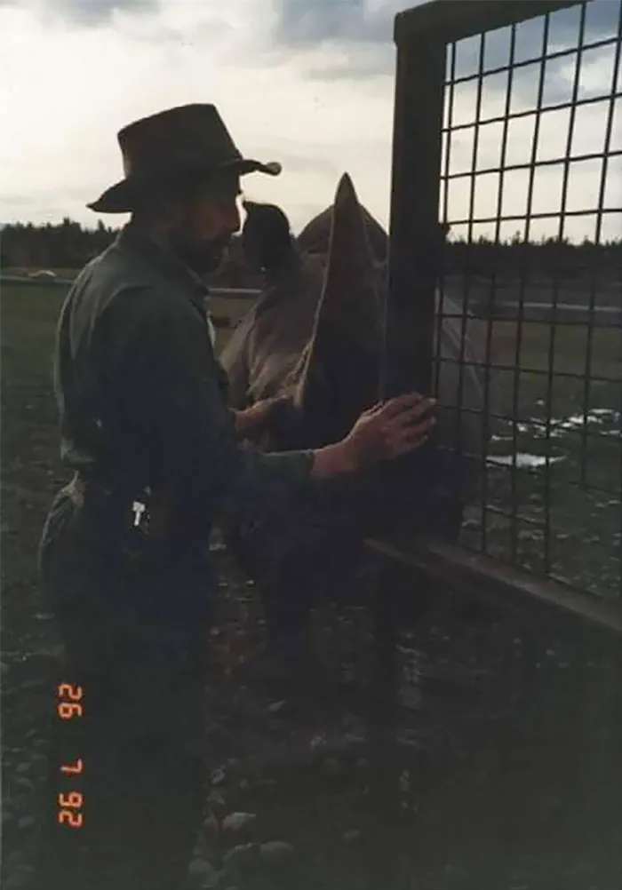 Mi padre trabajando en el zoo en 1992