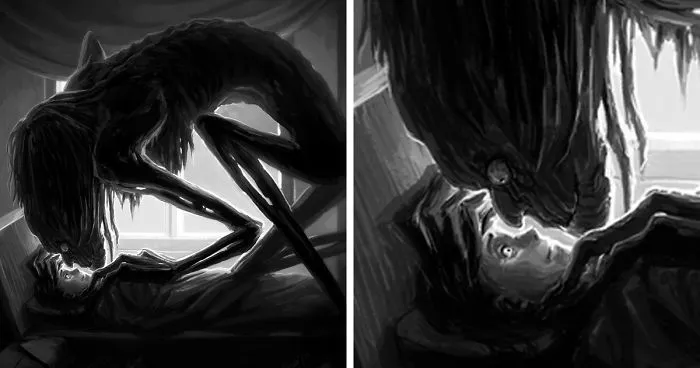 The Horror Of Sleep Paralysis Hallucinations Revealed In 46 Dark Drawings