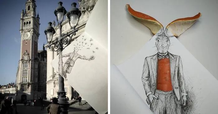 I "Complete" Things I Find In My Environment With My Drawings (30 Pics)