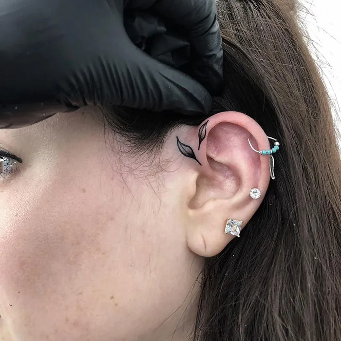 Subtle Ear Tattoo Design