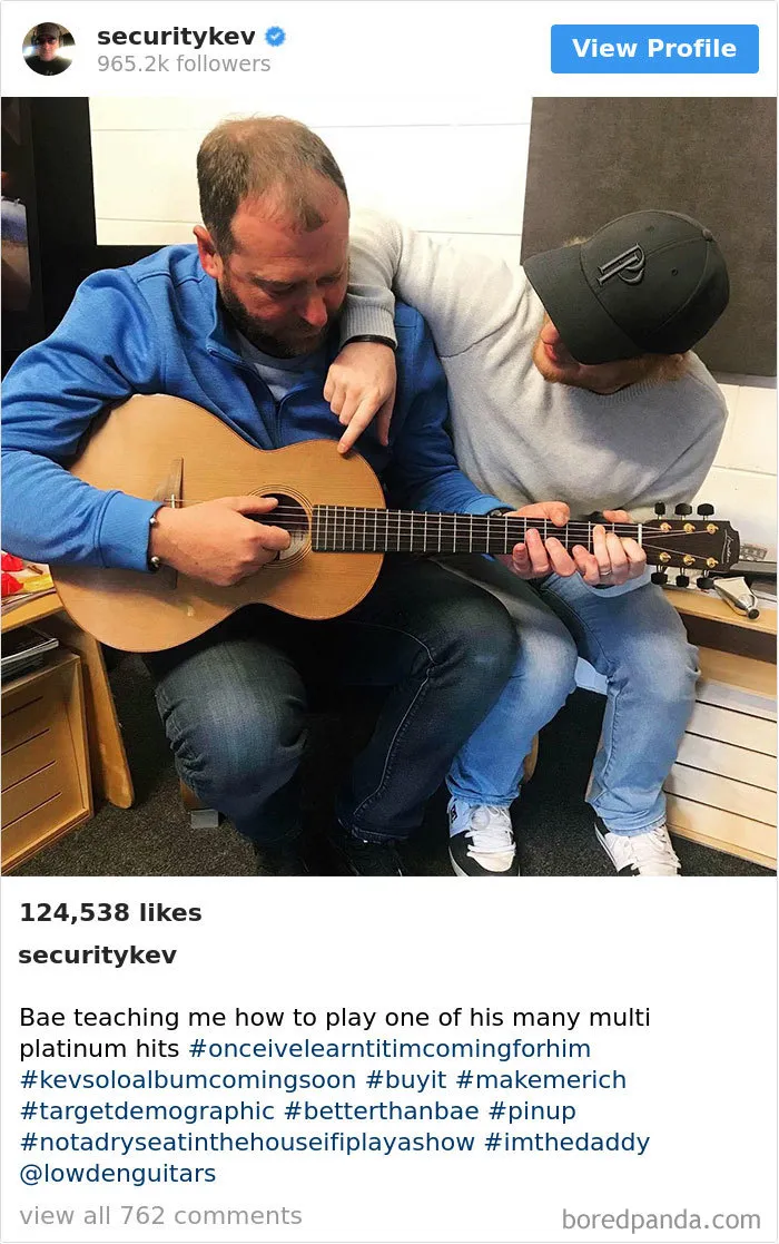 Ed Sheeran’s Security Guard Has An Instagram With 853K Followers, And It’s Better Than His Boss's