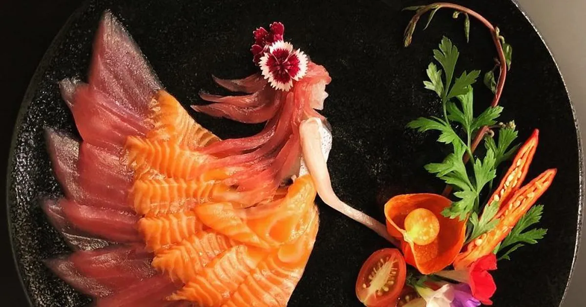 Este artista del sashimi crea increíble arte culinario con pescado crudo y otros ingredientes