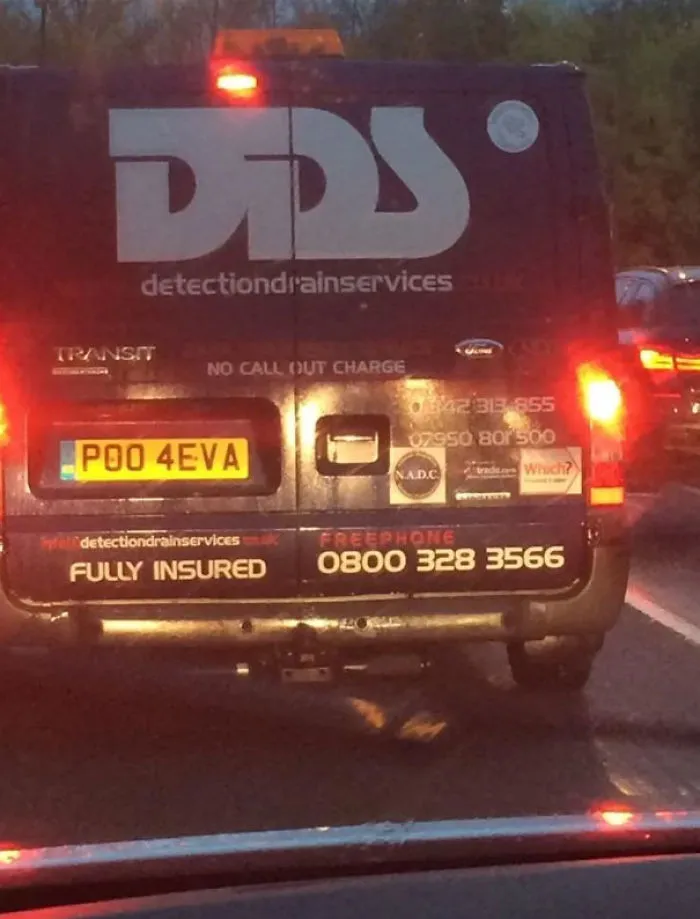 The License Plate On This Drain Cleaning Van