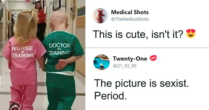21 Reactions To 'Sexist' Photo Of Girl And Boy Wearing Nurse And Doctor Scrubs