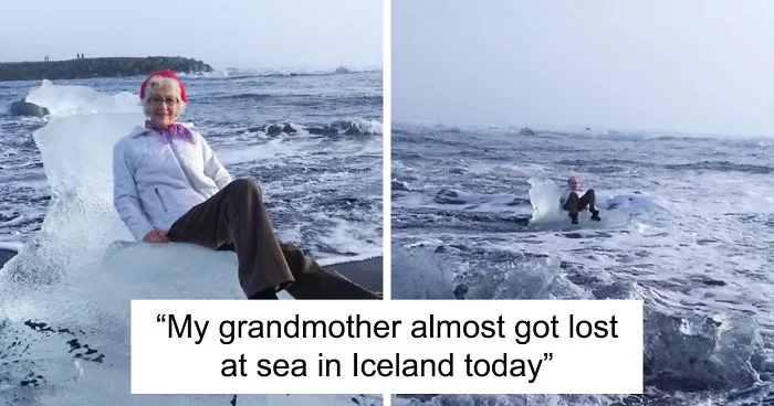 Grandma Peacefully Drifts Off Out To Sea On An Iceberg After Deciding To Take Pics On It