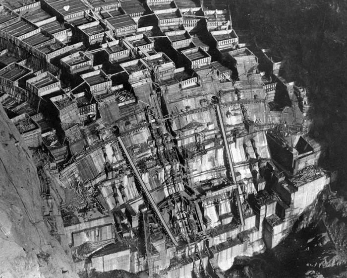 Hoover Dam Of The Colorado River, On The Border Between The U.s. States Of Nevada And Arizona