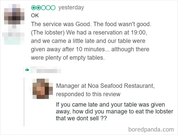 30 Of The Funniest Restaurant Comebacks To Bad Reviews