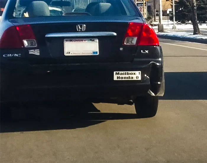 Mailbox: 1, Honda: 0