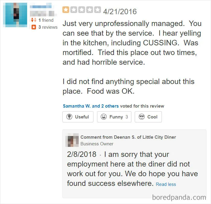 30 Of The Funniest Restaurant Comebacks To Bad Reviews