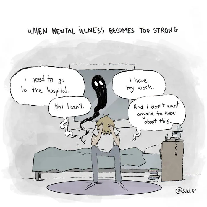 I Illustrate My Darkest Thoughts To Help People Understand What It's Like To Suffer From Mental Illness (40 Pics)